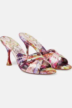 Christian Louboutin Nicol Is Back floral silk satin sandals