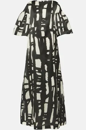 Max Mara Printed silk organza gown