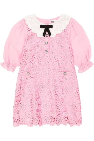 Self-Portrait Bow-detail lace dress