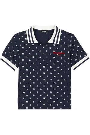 Balmain Printed cotton polo shirt