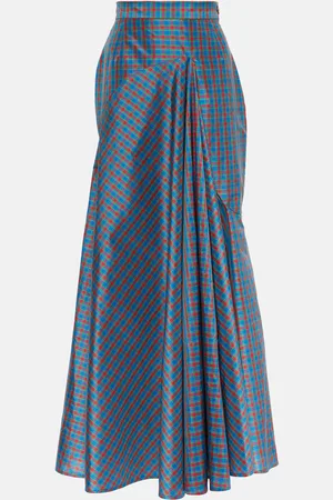 Vivienne Westwood Checked ruffled silk-blend maxi skirt
