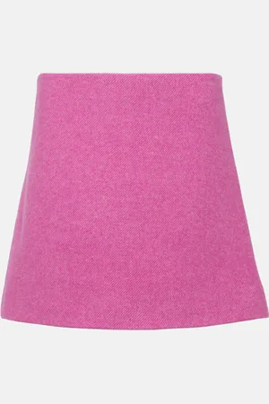 Ganni Wool-blend twill miniskirt