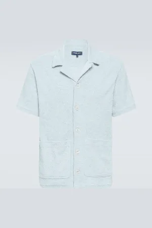 Frescobol Carioca Paco cotton terry jacquard bowling shirt