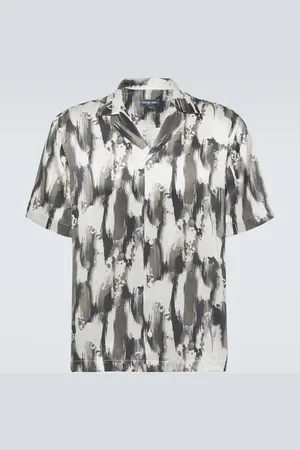 Frescobol Carioca Roberto printed silk bowling shirt