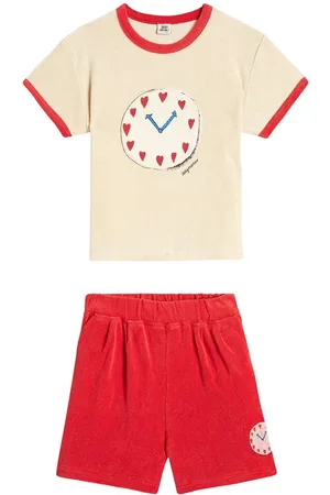 Jelly Mallow Watch terry T-shirt and shorts set