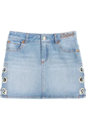 Chloé ChloÃ© Kids Lace-detail denim skirt