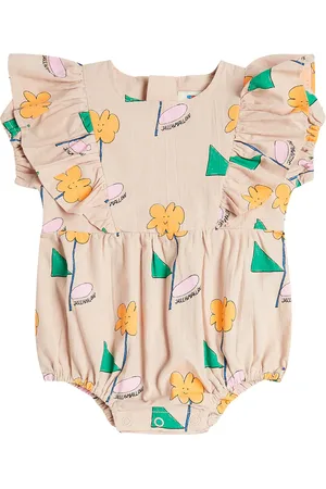 Jelly Mallow Baby Orange Flower cotton bodysuit