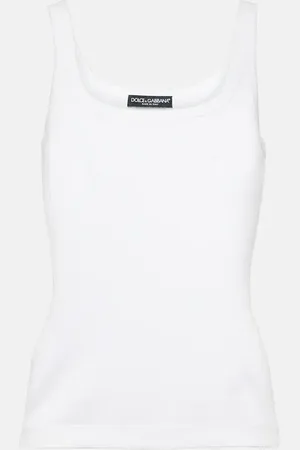 Dolce & Gabbana Ribbed-knit cotton tank top
