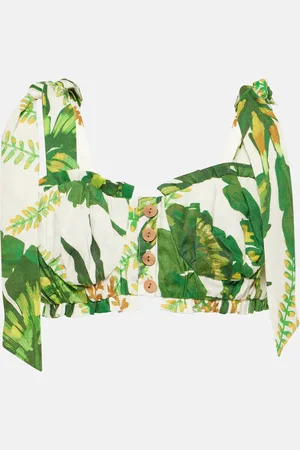 Farm Rio Floral linen bra top