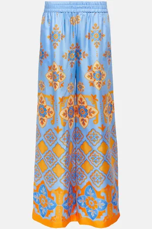 La DoubleJ High-rise printed silk palazzo pants