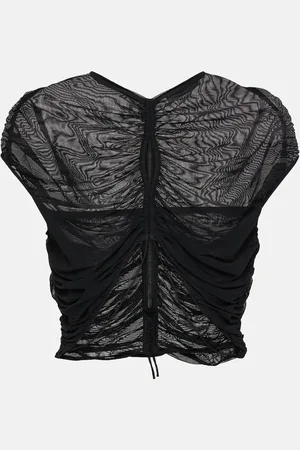 MUGLER Cutout mesh crop top