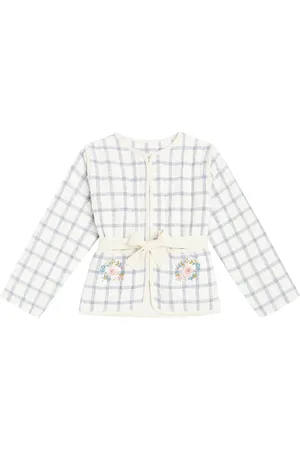 Louise Misha Teliani embroidered checked jacket