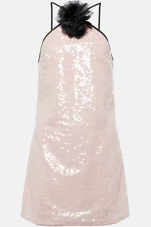 Self-Portrait Floral-appliquÃ© sequined minidress