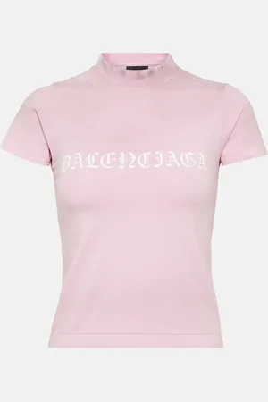 Balenciaga Cropped cotton jersey T-shirt