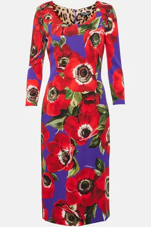 Dolce & Gabbana Floral silk-blend midi dress
