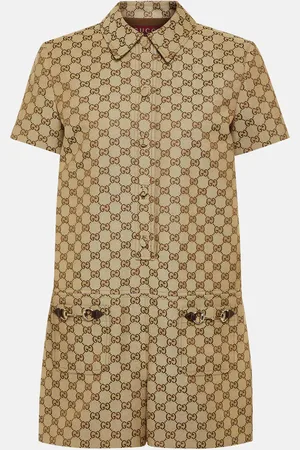 Gucci GG cotton-blend canvas playsuit