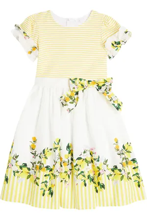 PATACHOU Striped floral cotton dress