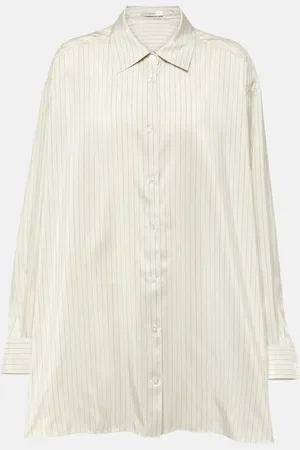 The Row Luka oversized pinstripe silk shirt