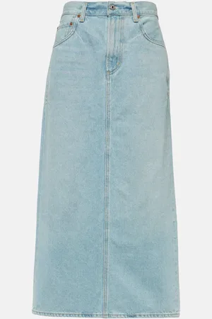 Citizens of Humanity Verona mid-rise denim midi skirt