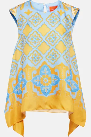 La DoubleJ San Carlo printed silk twill top