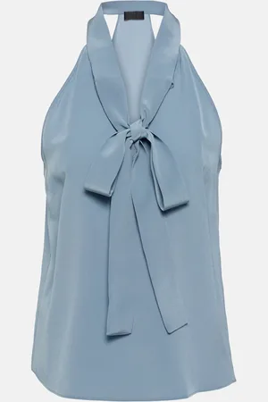 NILI LOTAN Zelie halterneck silk top