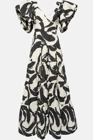 Rebecca Vallance Pompidou printed taffeta maxi dress