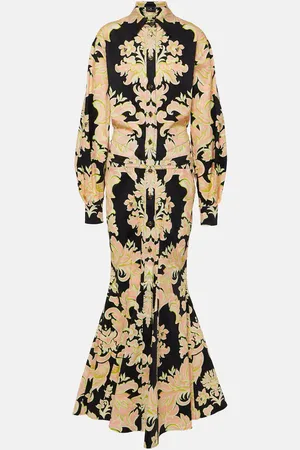 Etro Printed cotton-blend maxi shirt dress
