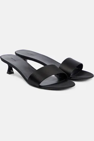 The Row Combo satin faille mules