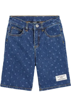 Balmain Logo denim shorts