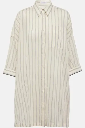 Brunello Cucinelli Striped cotton and silk shirt