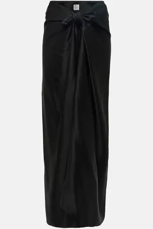 Totême Knot-detail satin maxi skirt