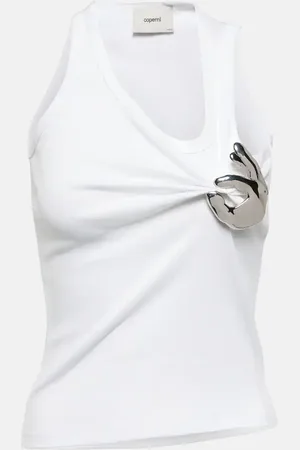 COPERNI Emoji embellished cotton tank top