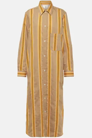Totême Jacquard striped cotton-blend shirt dress