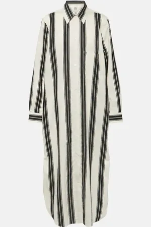 Totême Jacquard striped cotton-blend shirt dress