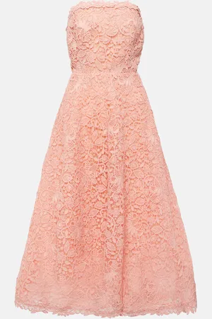 Carolina Herrera Strapless guipure lace midi dress