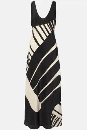 SIR Arte printed silk satin maxi dress