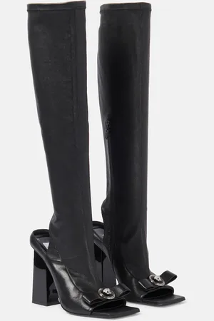 VERSACE Gianni Ribbon leather knee-high boots