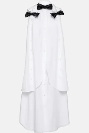 NOIR KEI NINOMIYA Bow-detail cotton poplin midi dress