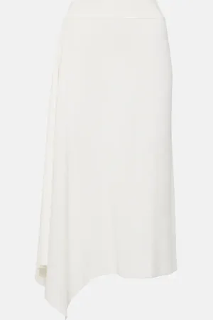 Loro Piana Tazawa asymmetric cotton midi skirt