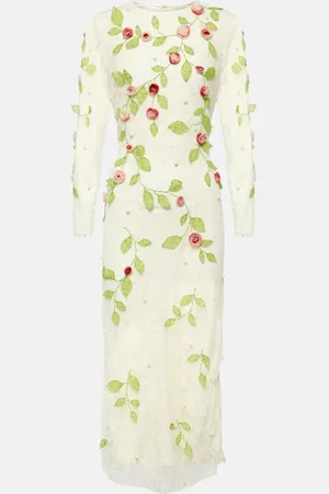 Markarian Avelina embroidered cotton lace midi dress