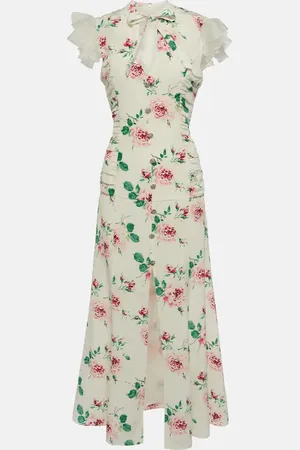 Alessandra Rich Floral silk midi dress