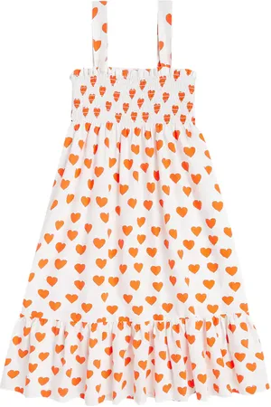 Tiny Cottons Hearts smocked cotton poplin dress