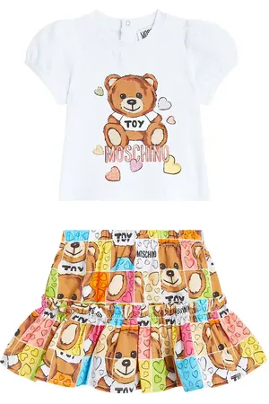 Moschino Baby printed cotton T-shirt and skirt set