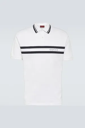 Gucci Logo cotton-blend piquÃ© polo shirt