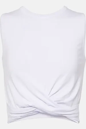 alo Cover draped jersey crop top