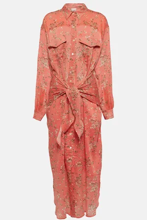 Isabel Marant Anesy printed cotton and silk shirt dress