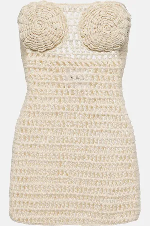 ANNA KOSTUROVA Camellia cotton crochet bustier dress