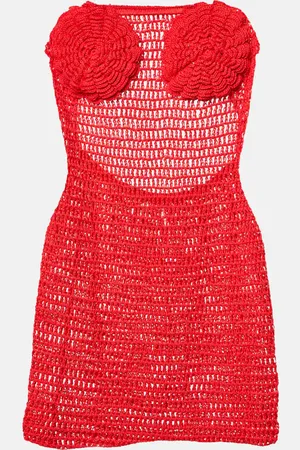 ANNA KOSTUROVA Camellia cotton crochet bustier dress