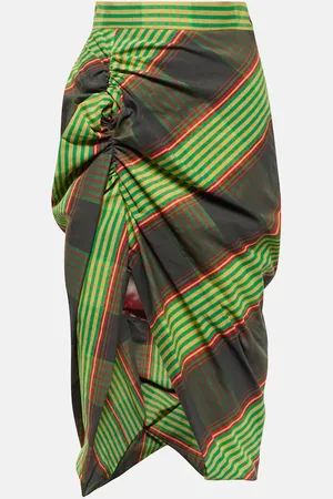 Vivienne Westwood Side Panther cotton and linen midi skirt