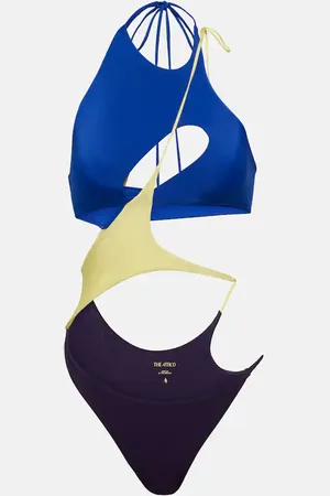 The Attico Colorblocked cutout swimsuit